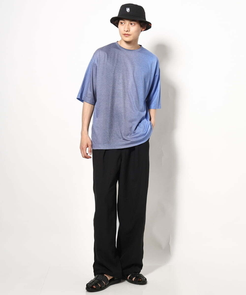 a.v.v（アーヴェヴェ）の「グラデーションプリントワイドシルエットＴシャツ ５分袖（Tシャツ/カットソー・メンズ・オレンジ/ブルー・48/46）」の4枚目の写真