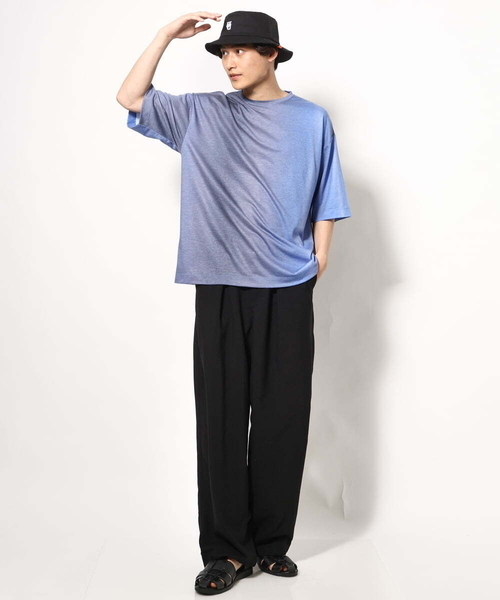 a.v.v（アーヴェヴェ）の「グラデーションプリントワイドシルエットＴシャツ ５分袖（Tシャツ/カットソー・メンズ・オレンジ/ブルー・48/46）」の5枚目の写真