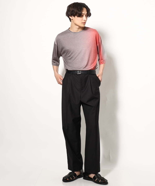 a.v.v（アーヴェヴェ）の「グラデーションプリントワイドシルエットＴシャツ ５分袖（Tシャツ/カットソー・メンズ・オレンジ/ブルー・48/46）」の6枚目の写真