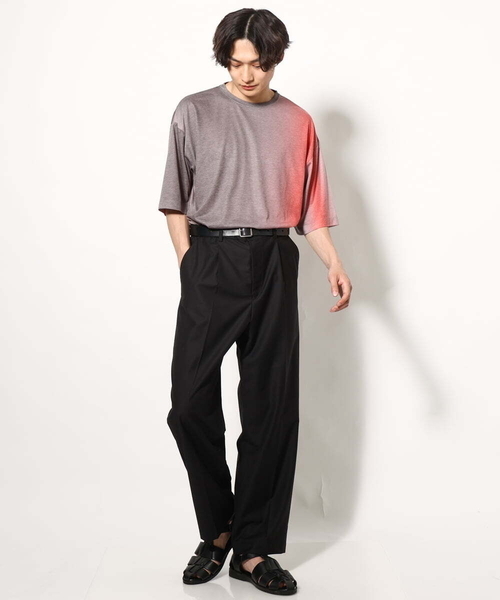 a.v.v（アーヴェヴェ）の「グラデーションプリントワイドシルエットＴシャツ ５分袖（Tシャツ/カットソー・メンズ・オレンジ/ブルー・48/46）」の8枚目の写真