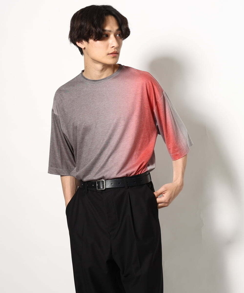 a.v.v（アーヴェヴェ）の「グラデーションプリントワイドシルエットＴシャツ ５分袖（Tシャツ/カットソー・メンズ・オレンジ/ブルー・48/46）」の9枚目の写真
