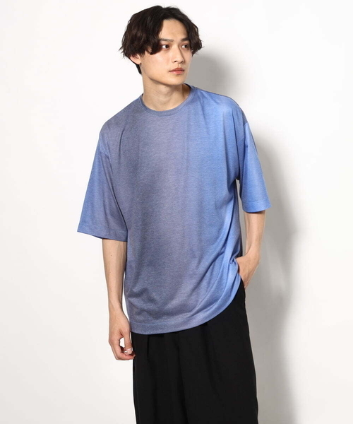 a.v.v（アーヴェヴェ）の「グラデーションプリントワイドシルエットＴシャツ ５分袖（Tシャツ/カットソー・メンズ・オレンジ/ブルー・48/46）」の12枚目の写真