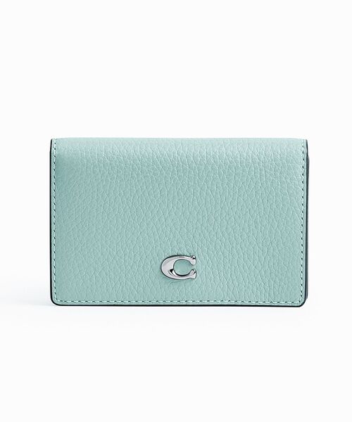 美品　コーチ　エッセンシャル ビジネス　カードケース ベージュ レザー　名刺入れ COACH】エッセンシャル ビジネス カード ケース (Coach/カード