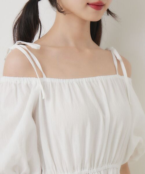 ems excite（エムズエキサイト）の「オフショルティアードOP（ワンピース・レディース・ホワイト/ピンク/ブラック・FREE）」の15枚目の写真