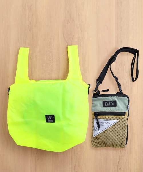 sankyo shokai（サンキョウショウカイ）の「[KAKSI]  サコッシュ スマホポーチ 折りたたみエコバッグ付き（ショルダーバッグ・レディース・ライトグレー/カーキ/ブラック/サーモンピンク・FREE）」の21枚目の写真