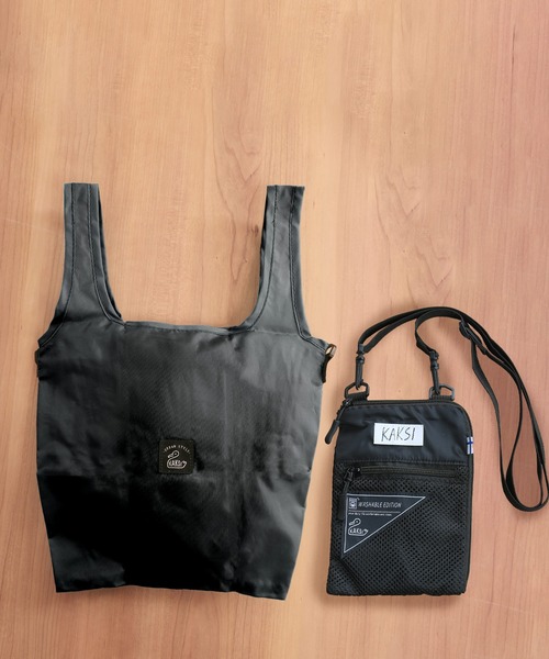 sankyo shokai（サンキョウショウカイ）の「[KAKSI]  サコッシュ スマホポーチ 折りたたみエコバッグ付き（ショルダーバッグ・レディース・ライトグレー/カーキ/ブラック/サーモンピンク・FREE）」の20枚目の写真