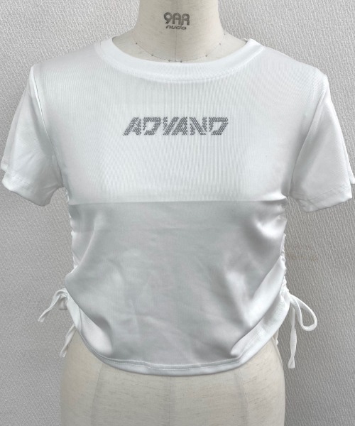 LADY LIKE(レディライク)の「サイドリボンラインストーンロゴTシャツ(Tシャツ/カットソー・レディース・ブラック/ホワイト・M)」の12枚目の写真