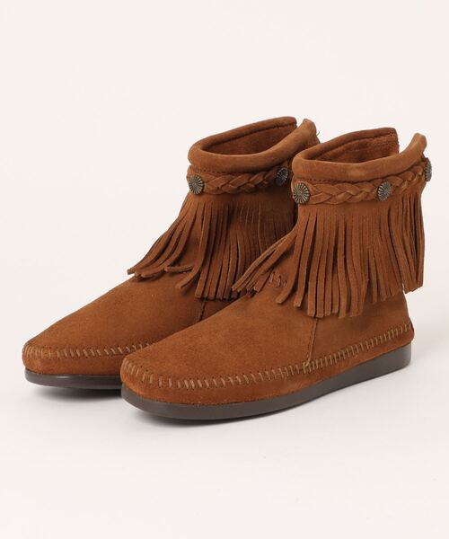 Minnetonka(~lgJ)/MINNETONKA/nC gbv obN Wbp[ u[c HI TOP BACK ZIP BOOTS(u[c)