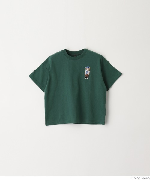 刺繍入りコルネットコットンTシャツ 半袖》818 ちょこっとアイルの刺繍Tシャツ