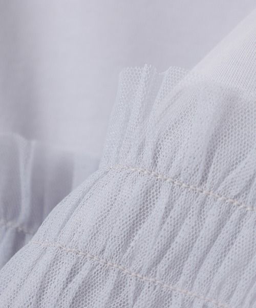 Honeys(ハニーズ)の「ビスチェ風チュールシアートップス(Tシャツ/カットソー・レディース・グレイッシュブルー/ホワイト×グレー/スミクロ/ホワイト・S/M/L)」の20枚目の写真