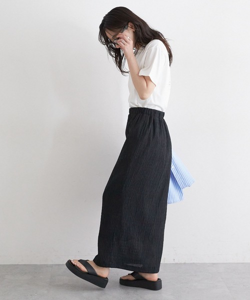 RAGEBLUE（レイジブルー）の「シャーリングIラインスカート（スカート・レディース・ブラック系その他/イエロー/ブラック・FREE）」の5枚目の写真