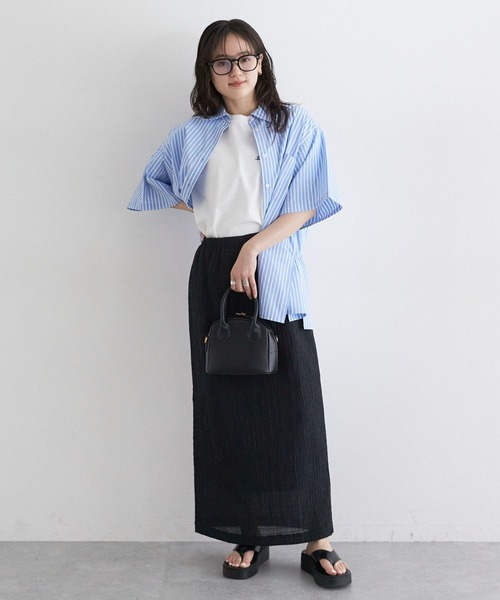 RAGEBLUE（レイジブルー）の「シャーリングIラインスカート（スカート・レディース・ブラック系その他/イエロー/ブラック・FREE）」の6枚目の写真