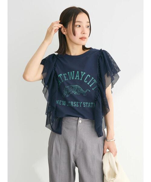 Sugar spoon（シュガースプーン）の「・SUGAR　SPOON　TIGERptラッフルフレンチT（Tシャツ/カットソー・レディース・アイボリー/チャコールグレー/ネイビー・FREE）」の19枚目の写真