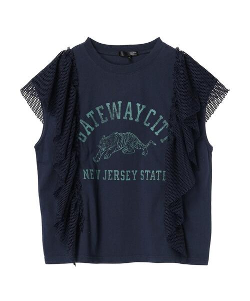 Sugar spoon（シュガースプーン）の「・SUGAR　SPOON　TIGERptラッフルフレンチT（Tシャツ/カットソー・レディース・アイボリー/チャコールグレー/ネイビー・FREE）」の5枚目の写真