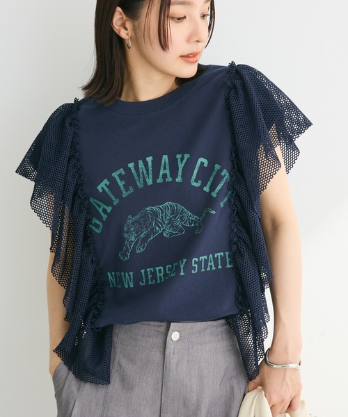 Sugar spoon（シュガースプーン）の「・SUGAR　SPOON　TIGERptラッフルフレンチT（Tシャツ/カットソー・レディース・アイボリー/チャコールグレー/ネイビー・FREE）」の3枚目の写真