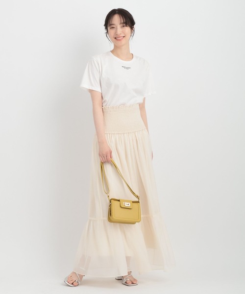 Andemiu（アンデミュウ）の「2WAYシアーティアードスカート134943（スカート・レディース・グリーン/アイボリー/ブラック・FREE）」の20枚目の写真