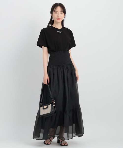 Andemiu（アンデミュウ）の「2WAYシアーティアードスカート134943（スカート・レディース・グリーン/アイボリー/ブラック・FREE）」の22枚目の写真