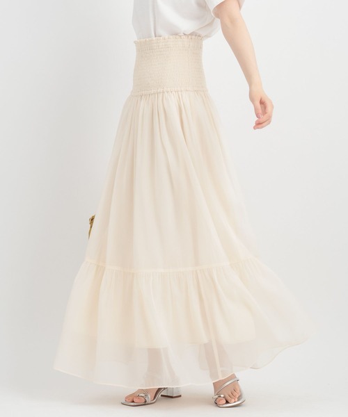 Andemiu（アンデミュウ）の「2WAYシアーティアードスカート134943（スカート・レディース・グリーン/アイボリー/ブラック・FREE）」の17枚目の写真