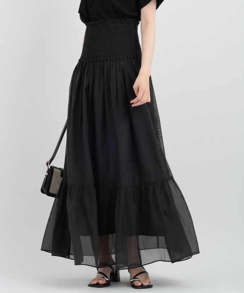 Andemiu（アンデミュウ）の「2WAYシアーティアードスカート134943（スカート・レディース・グリーン/アイボリー/ブラック・FREE）」の18枚目の写真