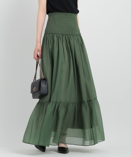 Andemiu（アンデミュウ）の「2WAYシアーティアードスカート134943（スカート・レディース・グリーン/アイボリー/ブラック・FREE）」の19枚目の写真