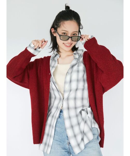 セール】【WEB限定】オンブレーチェックルーズシャツ（シャツ
