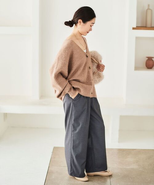 Leilian ホワイトレーベル ブラウンパンツ 13号 センタープレスパンツ【THE NEW】【Leilian