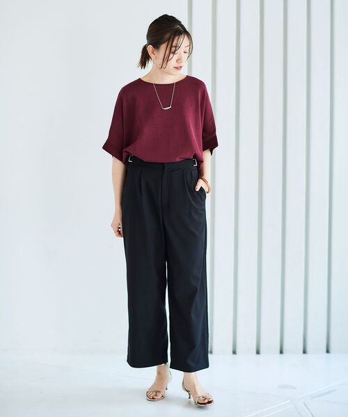 le.coeur blanc（ルクールブラン）の「サイドベルトタックワイドパンツ（その他パンツ・レディース・カーキブラウン/キャメル/ブラック/グレー・38/36）」の7枚目の写真