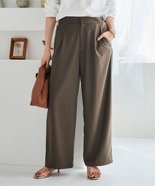 le.coeur blanc（ルクールブラン）の「サイドベルトタックワイドパンツ（その他パンツ・レディース・カーキブラウン/キャメル/ブラック/グレー・38/36）」の11枚目の写真