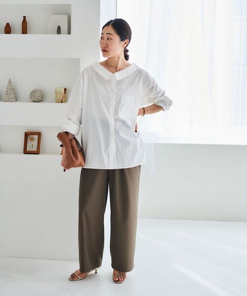 le.coeur blanc（ルクールブラン）の「サイドベルトタックワイドパンツ（その他パンツ・レディース・カーキブラウン/キャメル/ブラック/グレー・38/36）」の16枚目の写真