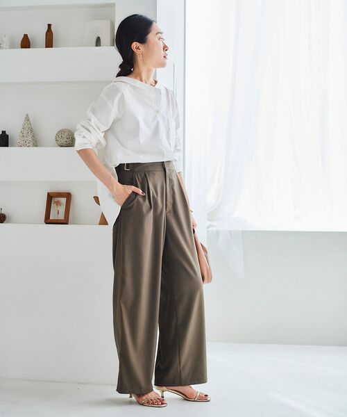 le.coeur blanc（ルクールブラン）の「サイドベルトタックワイドパンツ（その他パンツ・レディース・カーキブラウン/キャメル/ブラック/グレー・38/36）」の17枚目の写真