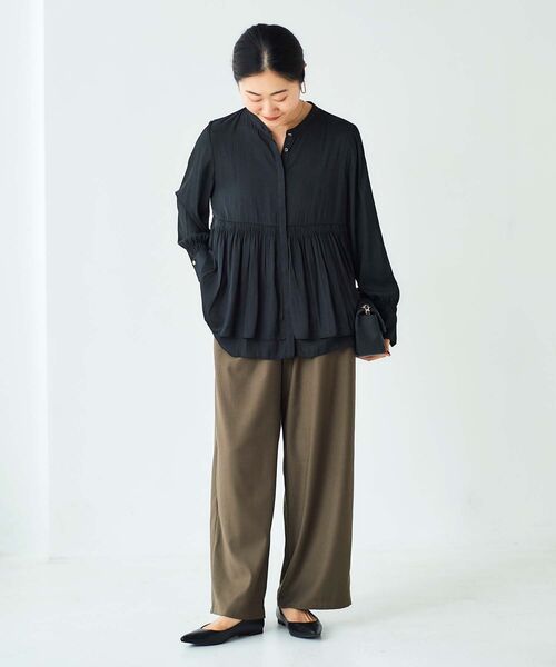 le.coeur blanc（ルクールブラン）の「サイドベルトタックワイドパンツ（その他パンツ・レディース・カーキブラウン/キャメル/ブラック/グレー・38/36）」の22枚目の写真
