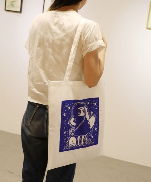 TOKYO CULTUART by BEAMS(トウキョウカルチャートバイビームス)の「あみりょうこ / ぼうけん Tote(トートバッグ・メンズ・ピンク/ホワイト系その他・ONE SIZE)」の3枚目の写真