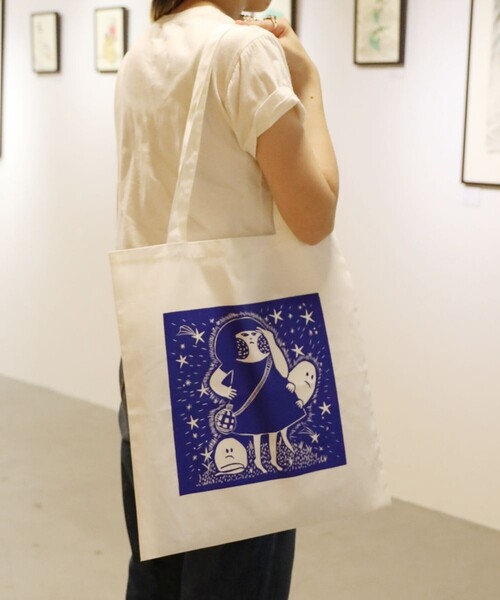 TOKYO CULTUART by BEAMS(トウキョウカルチャートバイビームス)の「あみりょうこ / ぼうけん Tote(トートバッグ・メンズ・ピンク/ホワイト系その他・ONE SIZE)」の4枚目の写真