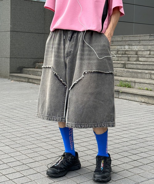 Perushu(ペルーシュ)の「ダブルニーワイドハーフパンツ(その他パンツ・メンズ・インディゴブルー/ブラウン/杢グレー/ブラック・MEDIUM/SMALL/LARGE)」の21枚目の写真