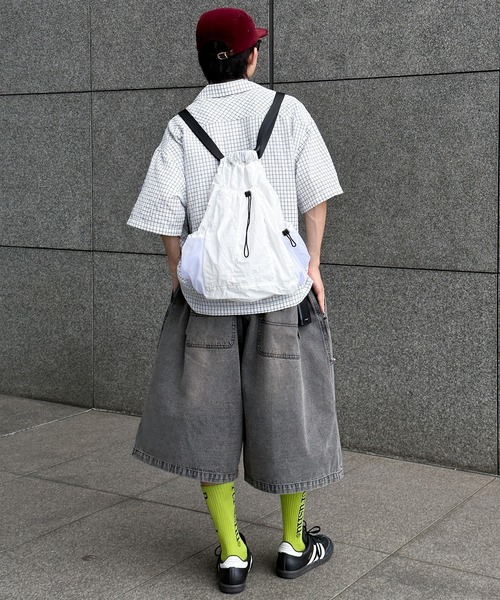 Perushu(ペルーシュ)の「ダブルニーワイドハーフパンツ(その他パンツ・メンズ・インディゴブルー/ブラウン/杢グレー/ブラック・MEDIUM/SMALL/LARGE)」の11枚目の写真