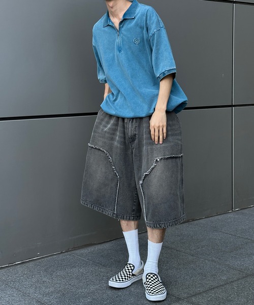 Perushu(ペルーシュ)の「ダブルニーワイドハーフパンツ(その他パンツ・メンズ・インディゴブルー/ブラウン/杢グレー/ブラック・MEDIUM/SMALL/LARGE)」の19枚目の写真