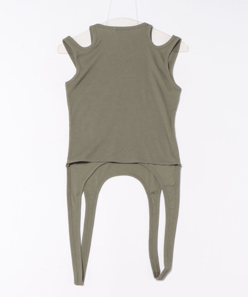 新品◾️jonnlynx hole dot tank◾️ホールドットタンク　ベージュ セール】THROW LAYERED HOLE TANK TOPS レイヤード ホール