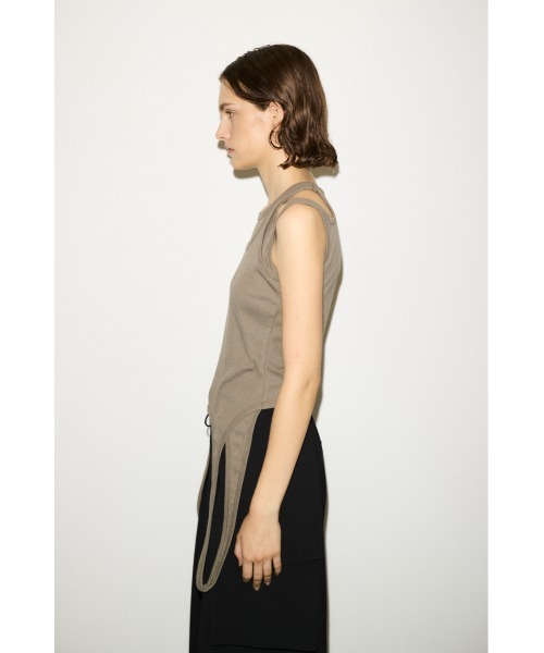 THROW by SLY(スローバイスライ)の「THROW LAYERED HOLE TANK TOPS レイヤード ホール タンク トップス(タンクトップ・レディース・カーキ/ブラック/オレンジ系その他・FREE)」の4枚目の写真