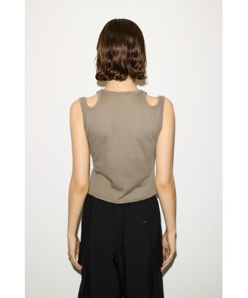 THROW by SLY(スローバイスライ)の「THROW LAYERED HOLE TANK TOPS レイヤード ホール タンク トップス(タンクトップ・レディース・カーキ/ブラック/オレンジ系その他・FREE)」の5枚目の写真