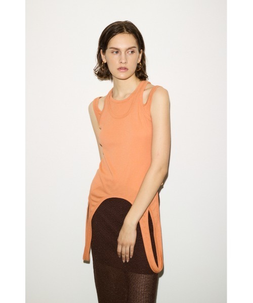 THROW by SLY(スローバイスライ)の「THROW LAYERED HOLE TANK TOPS レイヤード ホール タンク トップス(タンクトップ・レディース・カーキ/ブラック/オレンジ系その他・FREE)」の9枚目の写真