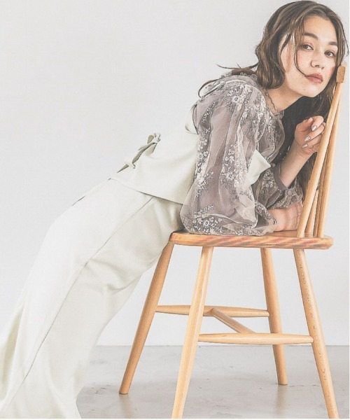 mysty woman（ミスティウーマン）の「オケージョンバックリボンキャミワンピース 140877（ドレス・レディース・ブラック/ホワイト系その他・FREE）」の10枚目の写真