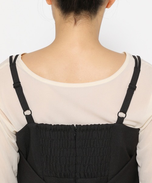 mysty woman（ミスティウーマン）の「オケージョンバックリボンキャミワンピース 140877（ドレス・レディース・ブラック/ホワイト系その他・FREE）」の8枚目の写真