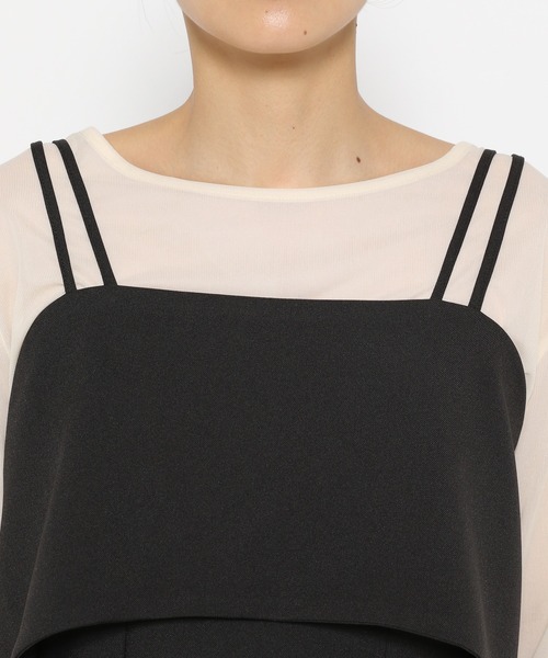 mysty woman（ミスティウーマン）の「オケージョンバックリボンキャミワンピース 140877（ドレス・レディース・ブラック/ホワイト系その他・FREE）」の15枚目の写真