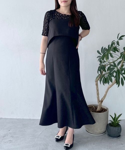 mysty woman（ミスティウーマン）の「オケージョンバックリボンキャミワンピース 140877（ドレス・レディース・ブラック/ホワイト系その他・FREE）」の22枚目の写真