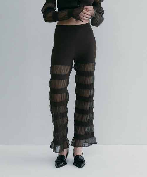 SORIN(ソリン )の「Sheer Rib Pants(その他パンツ・レディース・ベージュ/ダークブラウン/ブラック・38)」の3枚目の写真