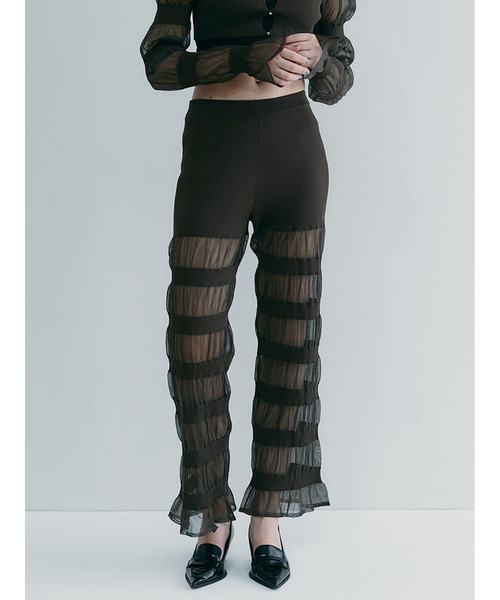 SORIN(ソリン )の「Sheer Rib Pants(その他パンツ・レディース・ベージュ/ダークブラウン/ブラック・38)」の4枚目の写真