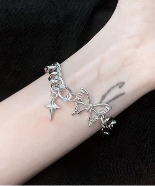 【関税・送料無料】Girlscrew★Wandering スター ブレスレット DIAMOND LINK CHAIN BRACELET(2JU0336)K10 ブレスレット｜スター