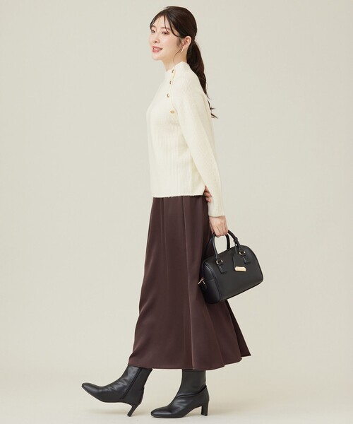 【洗える】ダルサテンナロー スカート