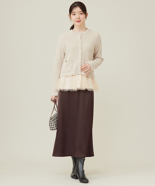 【洗える】ダルサテンナロー スカート