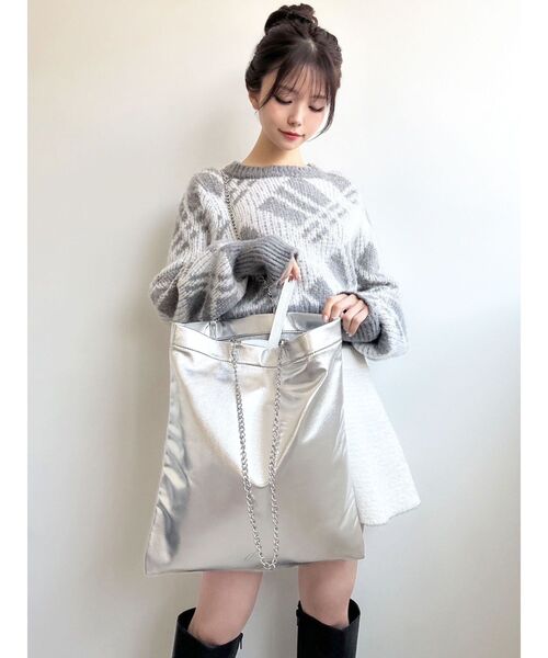 RESEXXY（リゼクシー）の「RESEXXYトートバッグ（トートバッグ・レディース・シルバー/ブルー/ブラック/ピンク/レッド・FREE）」の5枚目の写真